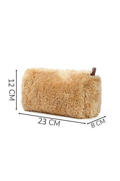 Harika Peluş Fabrikası Yumuşak Peluş Makyaj Çantası - Şık ve Kullanışlı Kadın Kozmetik Çantası - Resim 5