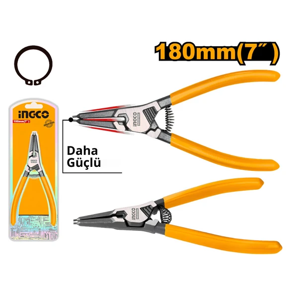 Ingco HCCP261801 180mm Endüstriyel Düz Dış Segman Pensesi - Resim 2