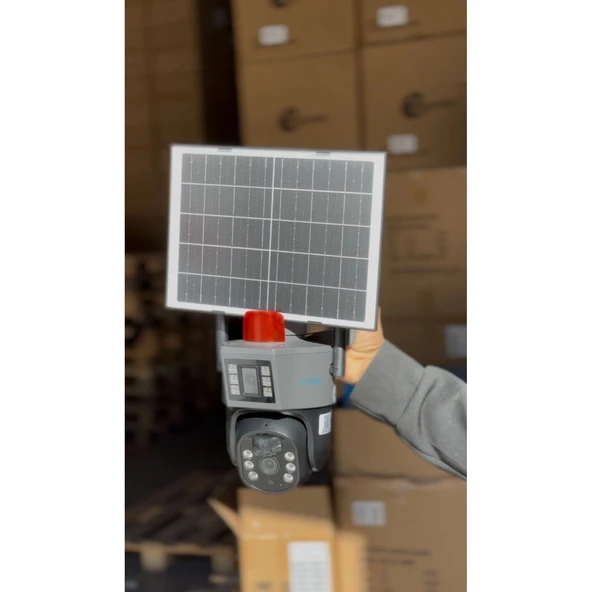 OKAM 7015 4G 6mp Dual Lens Güneş Panelli Solar Sirenli Güvenlik Kamerası - Resim 3