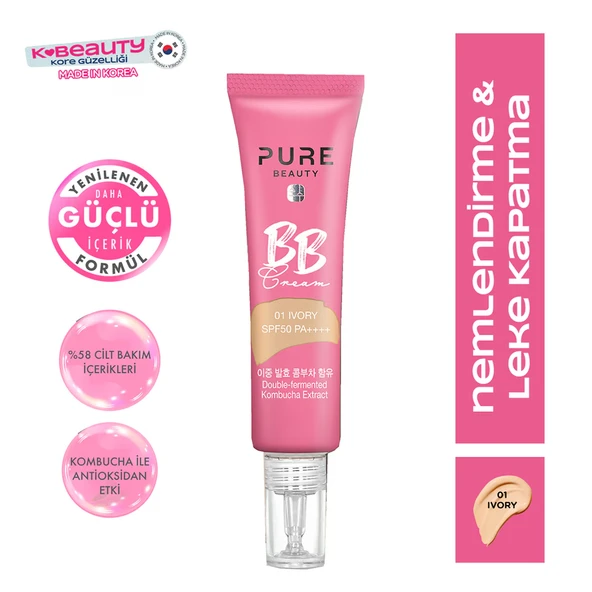 Pure Beauty, BB Krem, SPF50, PA++++, Ivory - 30 ml, (Yeni Ürün 4+) ürün görseli