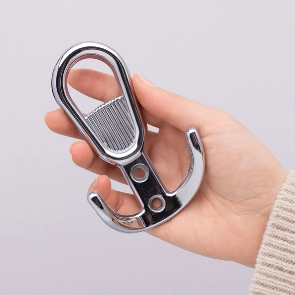 Yunus Gümüş Krom Askı Askılık Duvar Vidalı Çanta Elbise Asma Portmanto Vestiyer Banyo Mutfak Askısı - Resim 2