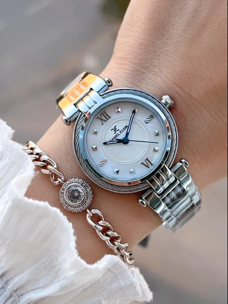 Daniel Klein 2 Yıl Garantili Çelik Kordon 30 Mt Suya Dayanıklı Kadın Kol Saati+Bileklik BF.G.10070.1 ürün görseli