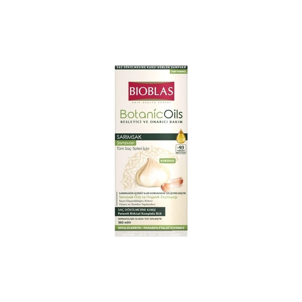 Bioblas Botanicoils Besleyici ve Onarıcı Sarımsak Şampuan 360 ml ürün görseli