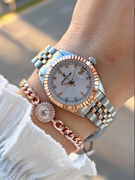 Daniel Klein 2 Yıl Garantili Jubile Kordon 3 Atm Suya Dayanıklı Kadın Kol Saati+Bileklik F.Z.10974.6 ürün görseli