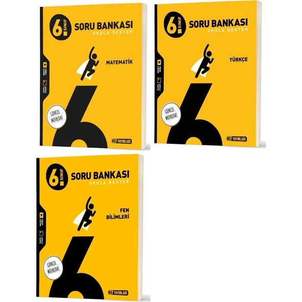 2026 6. Sınıf Matematik + Türkçe + Fen Soru Bankası Seti 3 Kitap ürün görseli