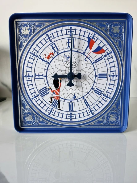 M&S London Portakal Jaffa Bitter Çikolatalı Bisküvi/Kek ile Teneke Çalışan Teneke Saat Kutusu 375 g - Resim 4