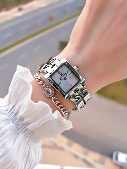 Daniel Klein Çelik Kordon 30 Mt Suya Dayanıklı Kadın Kol Saati+Bileklik BF.GF.10821.1 - Resim 3