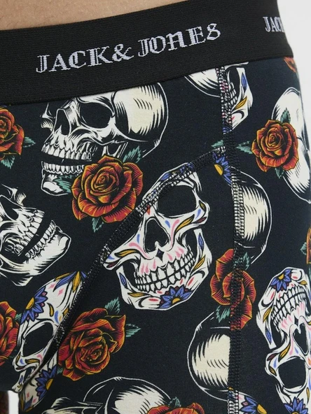 Jack Jones Murphy Skull 3 Lü Paket Erkek Boxer 12283379 - Resim 8