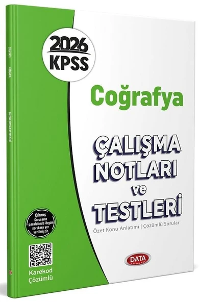 Data 2026 KPSS Coğrafya Çalışma Notları ve Testleri Çözümlü Data Yayınları ürün görseli 1