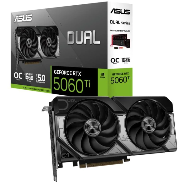 ASUS GEFORCE DUAL-RTX5060TI-O16G 16GB GDDR7 128BIT 1XHDMI 3XDP EKRAN KARTI ürün görseli 1