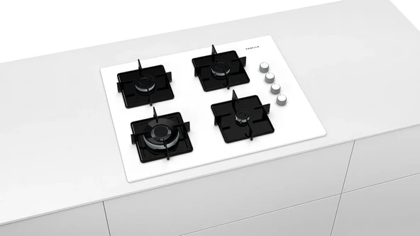 Profilo OO37H2B12D Wok Gözlü Beyaz Cam Ankastre Ocak - Resim 6