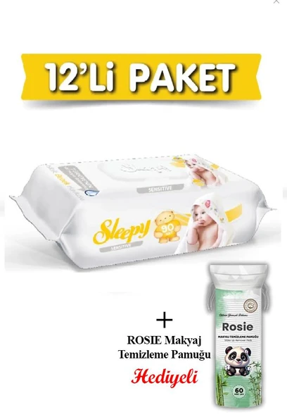 Sleepy Sensitive Islak Havlu 12x90 1080 yaprak ve ROSIE ürün görseli