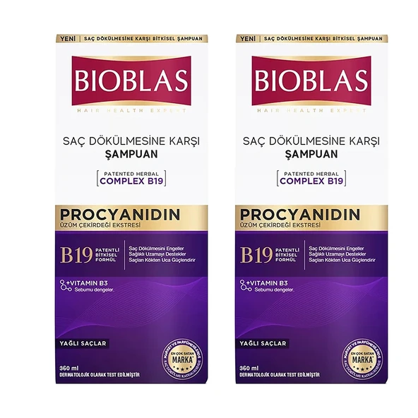 Bioblas Procyanidin Dökülen Saçlar Için Anti Stres Şampuanı 360 ml x 2 Adet ürün görseli 1