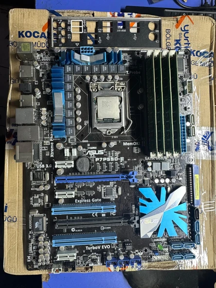 ASUS P7P55D-E DELUXE P55 DDR3 GLAN+SATA 16X 2.EL KULLANILMIŞ ürün görseli 1
