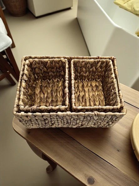 MyBru Çok Amaçlı 3'lü Hasır Sepet - Resim 6