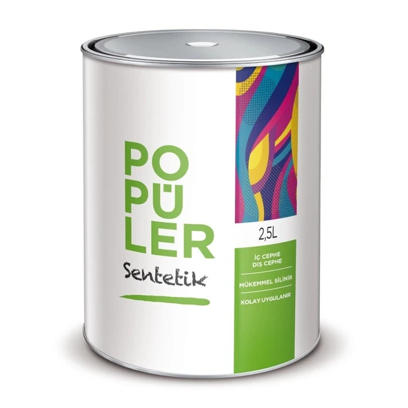 POPÜLER SENTETİK BOYA 2,5 LT BAYRAK KIRMIZI ürün görseli 1