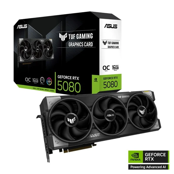 ASUS GEFORCE TUF-RTX5080-O16G-GAMING 16GB GDDR7 256BIT 2XHDMI 3XDP EKRAN KARTI ürün görseli 1