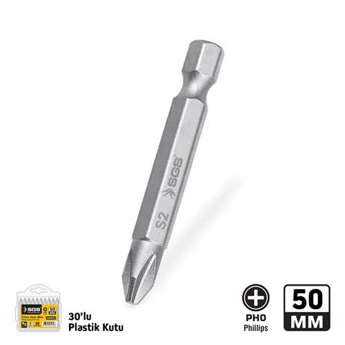 SGS YILDIZ UÇLU BİTS S2 PH0*50 MM*30X SGS3900 ürün görseli