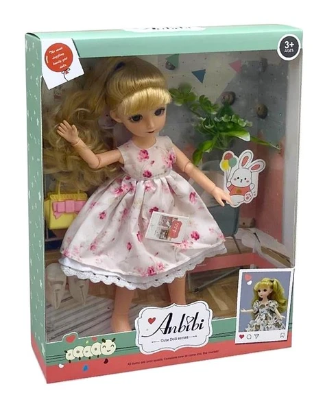 Kızılkaya Anbibi Premium Oyuncak Bebek Aksesuarlı Beyaz Elbiseli WX1962 ürün görseli