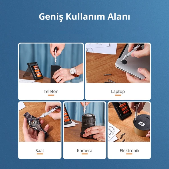 UGREEN 38in1 Parça Alüminyum Alaşımlı Hassas Elektronikçi Tornavida Seti, 80459 - Resim 5