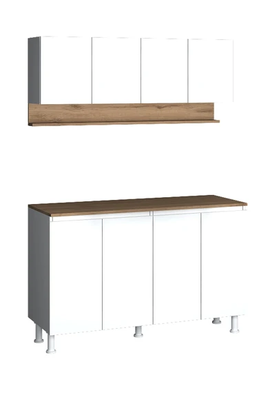 140 cm Venda Mutfak Dolabı, Mini Mutfak Dolabı, Çok Amaçlı Dolap - Resim 5