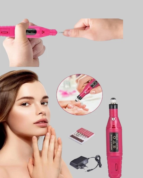 Profesyonel Tırnak Matkap Makinesi – USB Şarjlı, Ayarlanabilir Hız, Düşük Titreşimli ve Sessiz Çalışma - Resim 4