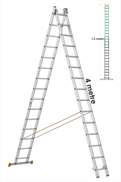 En Uzun Büyük 4x2m. Açılıp Kapanan A Tipi Sürgülü Kullanılabilen Ev Ofis İnşaat Yangın Merdiveni - Resim 2