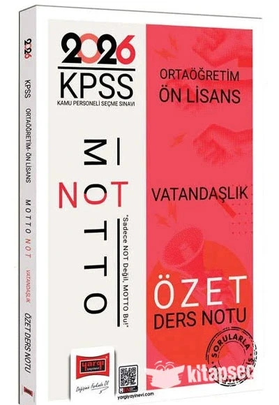 YARGI 2026 KPSS ORTAÖĞRETİM ÖNLİSANS VAYANDAŞLIK ÖZET DERS NOTU ürün görseli 1
