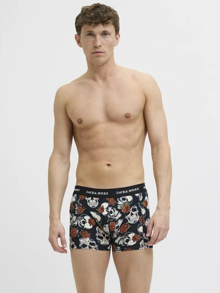 Jack Jones Murphy Skull 3 Lü Paket Erkek Boxer 12283379 - Resim 5