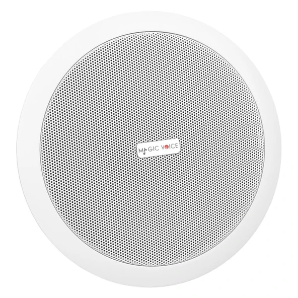 Magicvoice TPI-351 6 İnç 16 Cm Hat Trafolu Alçıpan Asma Tavan Tipi Hoparlör Mağaza Kolon 6W RMS MP3 Usb Uyumlu Beyaz - Resim 3