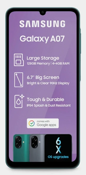Samsung A07 4GB + 128GB Yeşil - Resim 2