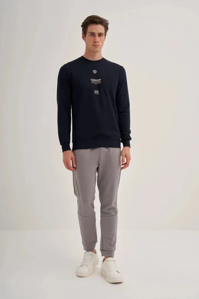 Cazador 3 iplik Erkek Lacivert Sweatshirt 5222 - Resim 3