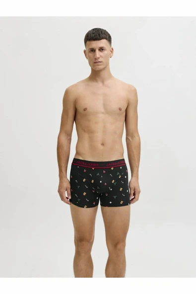Jack Jones Mıstletoe Gıftbox 1 Boxer 2 Çorap Paket Erkek 12285134 - Resim 3