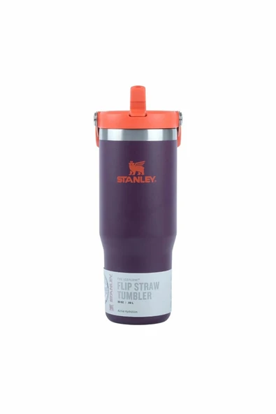 Stanley Classic IceFlow™ Flip Straw Tumbler Plum Eu Pipetli Termos | 0.89L / 30Oz Mor 10-09993-538 - Resim 4