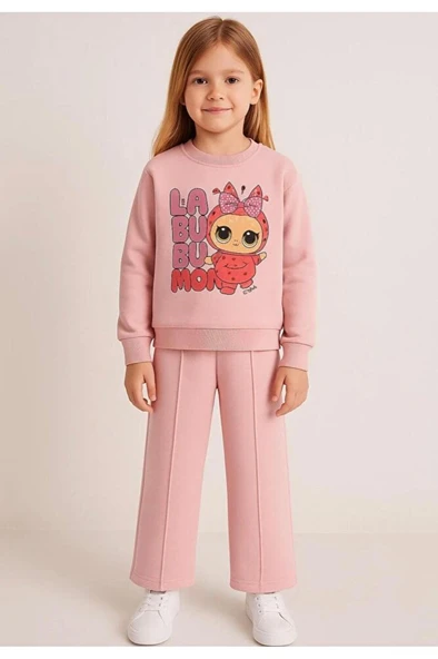 kız çocuk labubu baskılı eşofman takımı ürün görseli 1