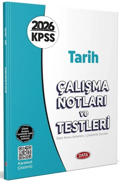 Data 2026 KPSS Tarih Çalışma Notları ve Testleri Çözümlü Data Yayınları ürün görseli 1