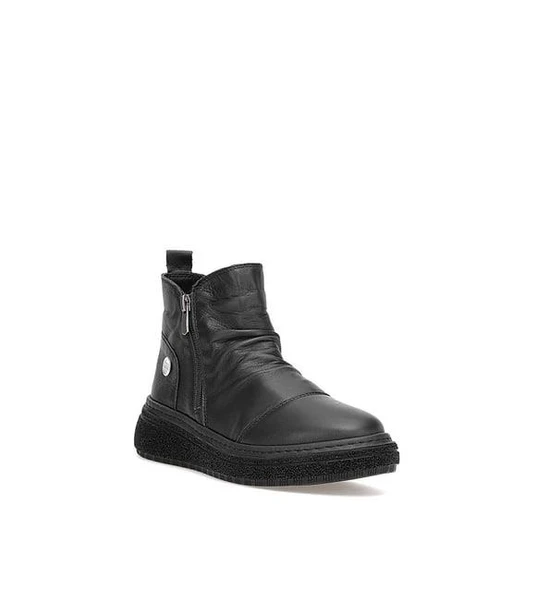 MAMMAMİA D25KB-1005 YUMUŞAK DERİ BÜZGÜLÜ KADIN BOT - Resim 6