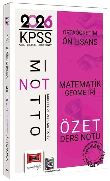 Yargı 2026 KPSS Lise Ortaöğretim Ön Lisans Matematik Geometri Motto Özet Ders Notu Yargı Yayınları ürün görseli 1