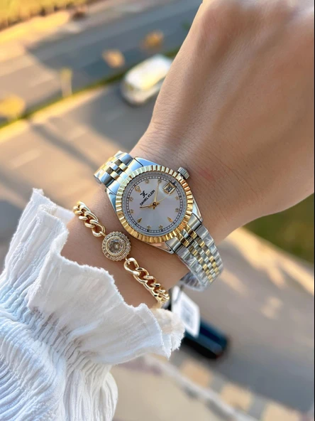 Daniel Klein 2 Yıl Garantili Jubile Kordon 3 Atm Suya Dayanıklı Kadın Kol Saati+Bileklik F.Z.10974.3 - Resim 2