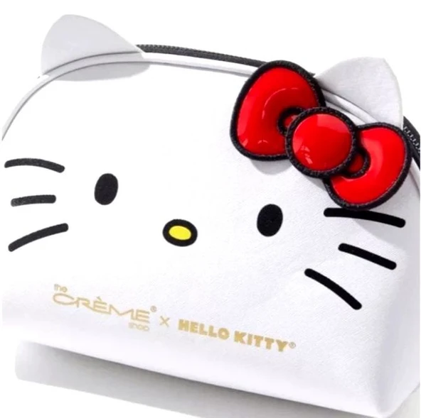 Hello Kitty Büyük Boy Beyaz Kawaii Sevimli Limited Edition Makyaj Çantası - Resim 2