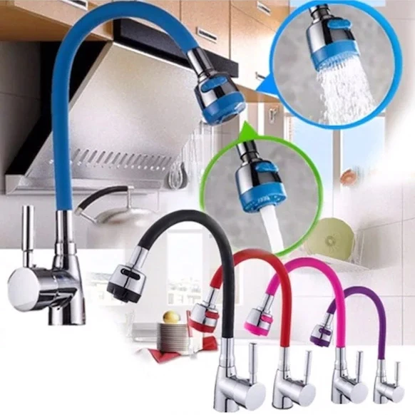 RENKLİ KUBAR ESNEK SİLİKONLU OYNAR BAŞLI MUSLUK BATARYA BAŞLIĞI ürün görseli