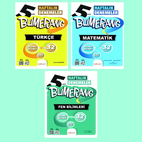 Gün&Ay Yayınları 5. Sınıf Bumerang Türkçe Matematik Fen Bilimleri Deneme Seti ürün görseli