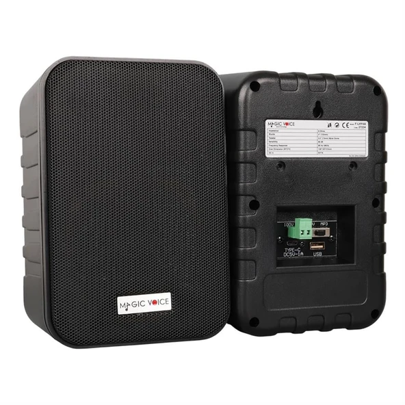 Magicvoice F-LHY4A 4 İnç 10 Cm Hat Trafolu Duvar Tipi Sütun Okul Cami Hoparlör 10W RMS 150W Peak MP3 USB Uyumlu Çiftli Takım Set ürün görseli