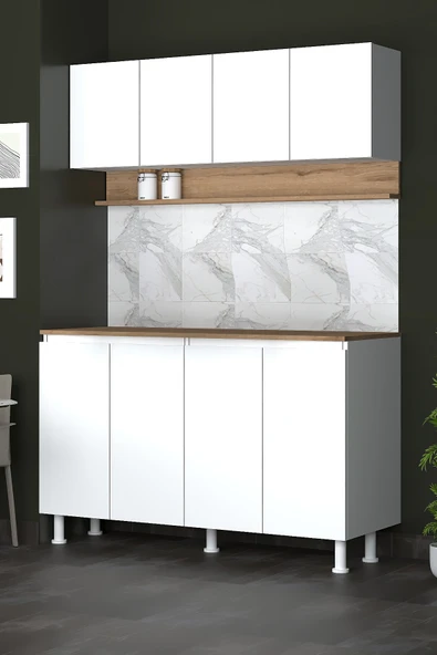 140 cm Venda Mutfak Dolabı, Mini Mutfak Dolabı, Çok Amaçlı Dolap - Resim 3