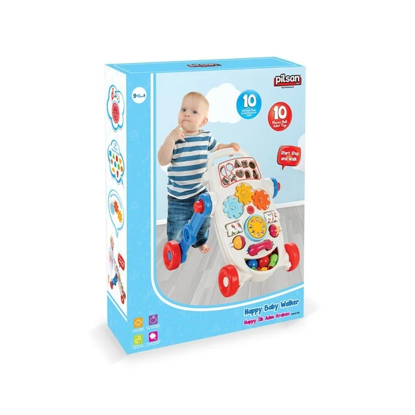 07 539M HAPPY İLK ADIM ARABASI MAVİ - Resim 2