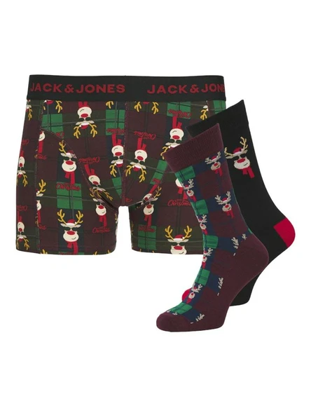 Jack Jones Rudolph 2 Çorap 1 Boxer Paket 12285137 ürün görseli 1