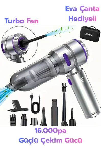 Leerfei Lf-6122 4'ü 1 Arada El Süpürgesi | 16000PA Güçlü Çekim | Fırçasız Motor | Araba, Ev ve Ofis Kullanım ürün görseli 1