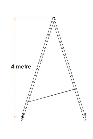 En Uzun Büyük 4x2m. Açılıp Kapanan A Tipi Sürgülü Kullanılabilen Ev Ofis İnşaat Yangın Merdiveni - Resim 4