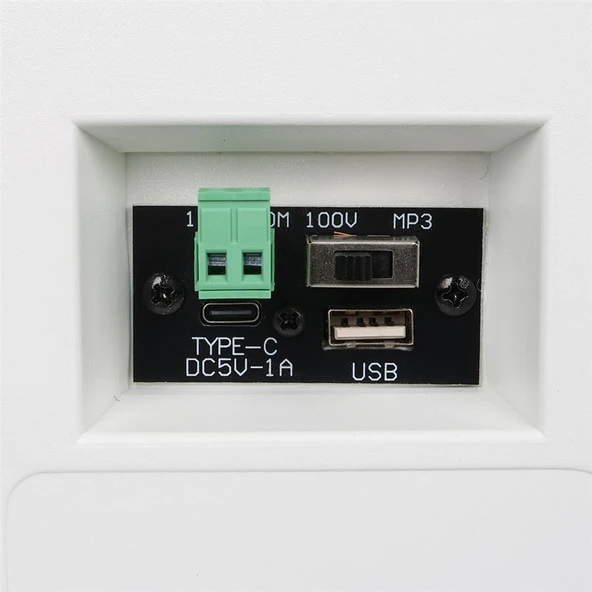 Magicvoice F-LHY4A 4 İnç 10 Cm Hat Trafolu Duvar Tipi Sütun Okul Cami Hoparlör 10W RMS 150W Peak MP3 USB Uyumlu Çiftli Takım Set - Resim 4