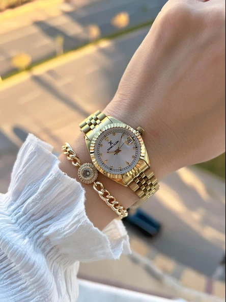 Daniel Klein 2 Yıl Garantili Jubile Kordon 3 Atm Suya Dayanıklı Kadın Kol Saati+Bileklik F.Z.10974.2 - Resim 2